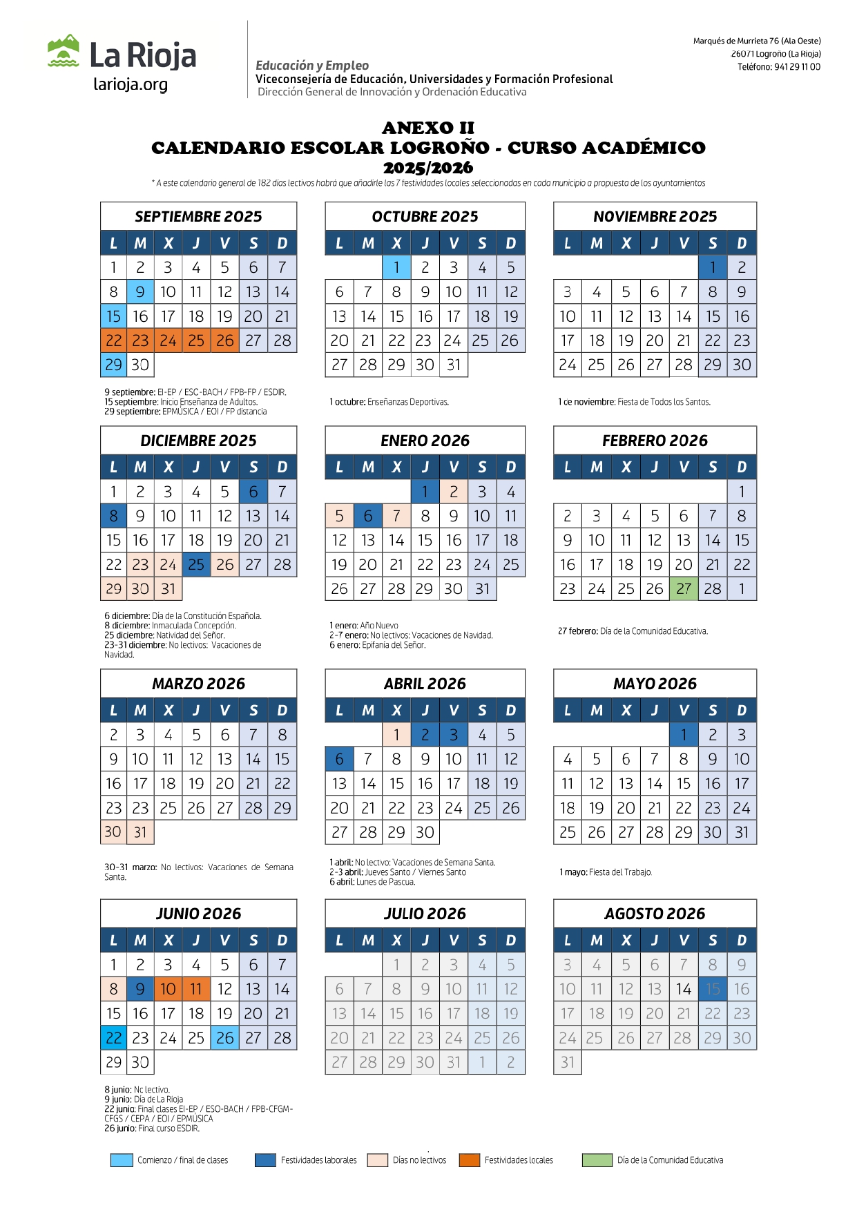 calendario escolar 23 24